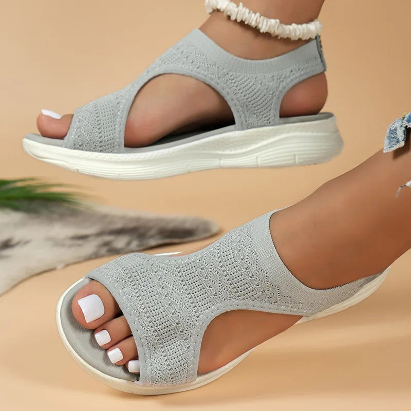 2024 Women’s Summer Mesh Platform Sandals – Open Toe Wedge Casual Shoes, Lightweight Zapatillas Mujer
