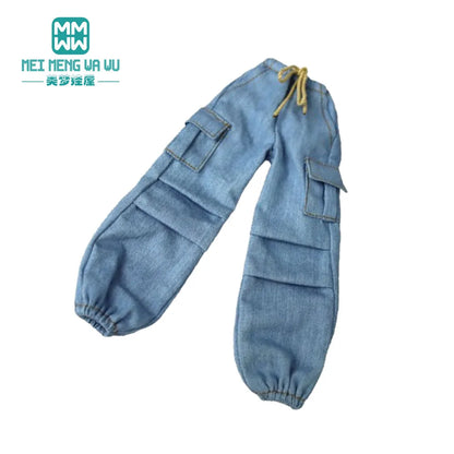 Blythe & Azone OB22/OB24 Doll Clothes — Fashion Jeans Overalls in Khaki, Army Green, Denim Blue, Pink & Black
