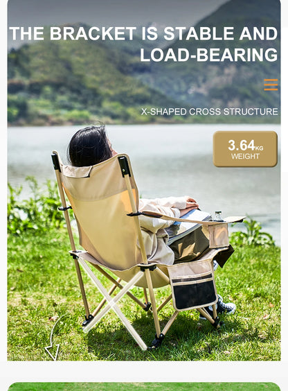 WESTTUNE 2-in-1 Reclining Camping Chair – Lightweight Folding Lounge Chair with Adjustable Backrest & Footrest for Beach