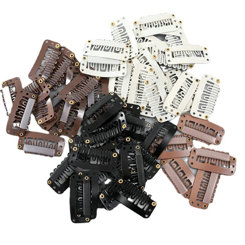 50PCS Hair Extension Snap Clips - 2.8cm Silicone Back Wig Clips for Clip-In Hair Extensions