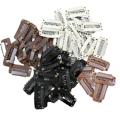 50PCS Hair Extension Snap Clips - 2.8cm Silicone Back Wig Clips for Clip-In Hair Extensions