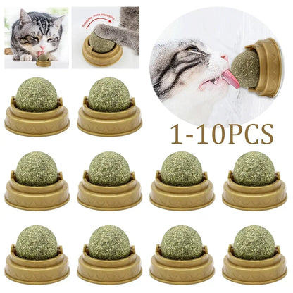 Pet Catnip Toys – Edible Catnip Balls for Healthy Teeth and Stomach, 1-10 Pack, Safe and Fun Chasing Game for Cats