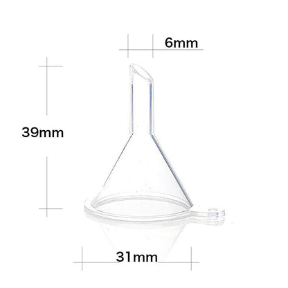 10-Piece Mini Plastic Funnels — Small Funnels for Essential Oil Bottles, Empty Lip Gloss Tubes, Perfume Bottles