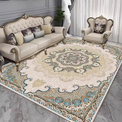 French Retro Persian Crystal Velvet Rug - Non-Slip Large Area Carpet for Living Room, Bedroom & Sofa