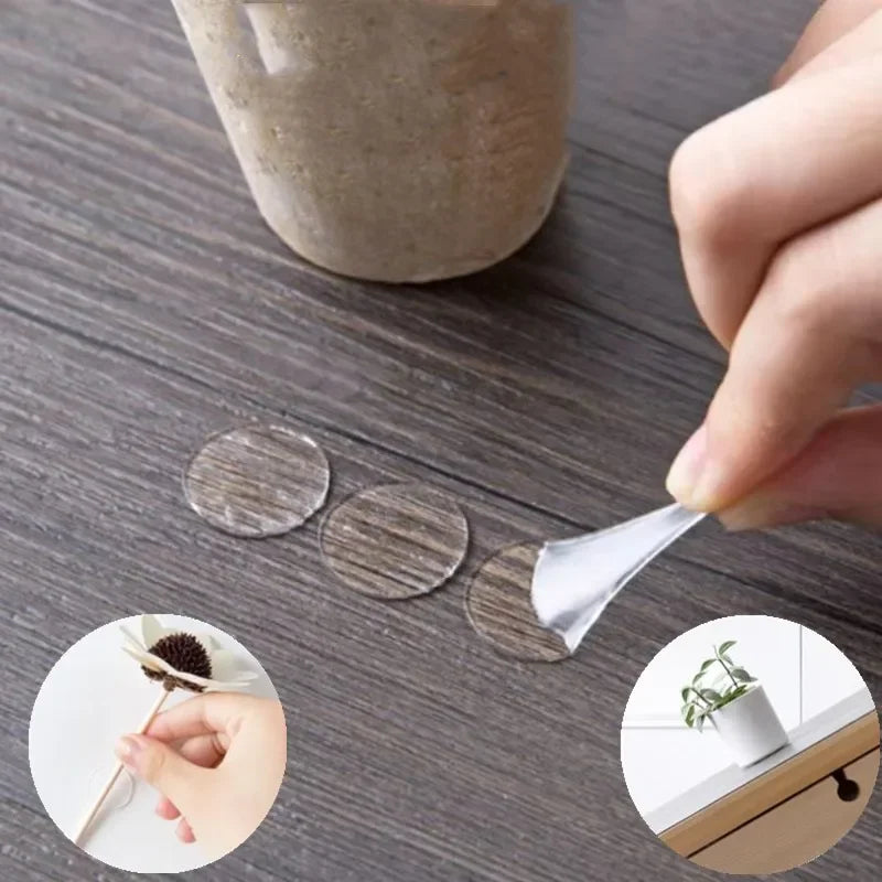 100Pcs Round Double-Sided Acrylic Adhesive Tape Dots - Strong Sticky Fasteners for DIY Crafts, Scrapbooking & Mounting