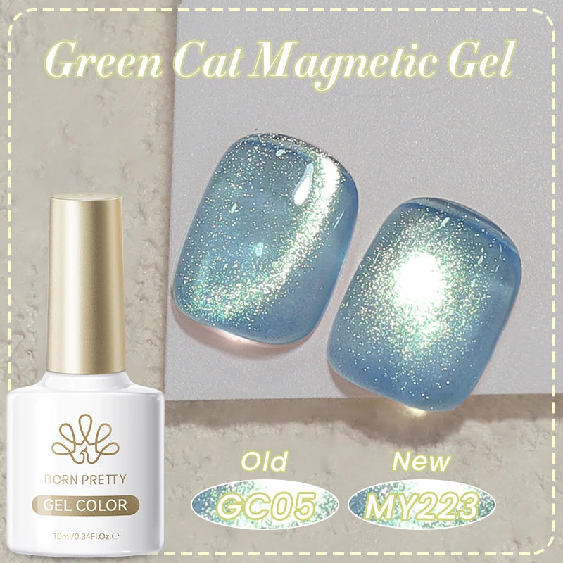 BORN PRETTY Cat Magnetic Gel Nail Polish 117 Colors 10ml Full Coverage Semi-Permanent Soak-Off Nail Varnish for Salon Manicure Glitter Cat Eye Nails
