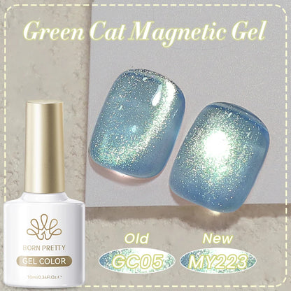 BORN PRETTY Cat Magnetic Gel Nail Polish 117 Colors 10ml Full Coverage Semi-Permanent Soak-Off Nail Varnish for Salon Manicure Glitter Cat Eye Nails