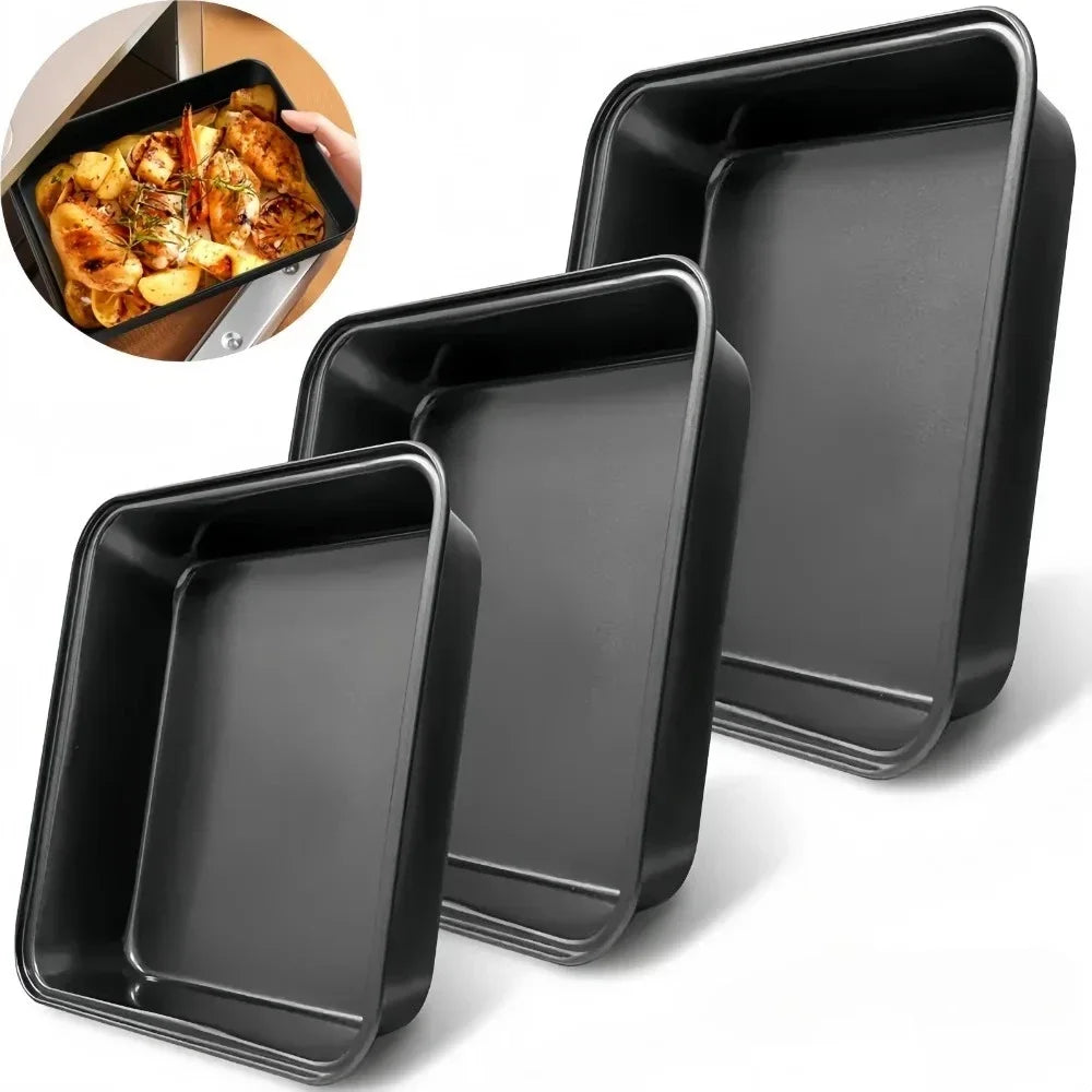 Carbon Steel Nonstick Rectangular Roasting & Baking Pan — Loaf, Bread, Cake & Pastry Tray for Kitchen