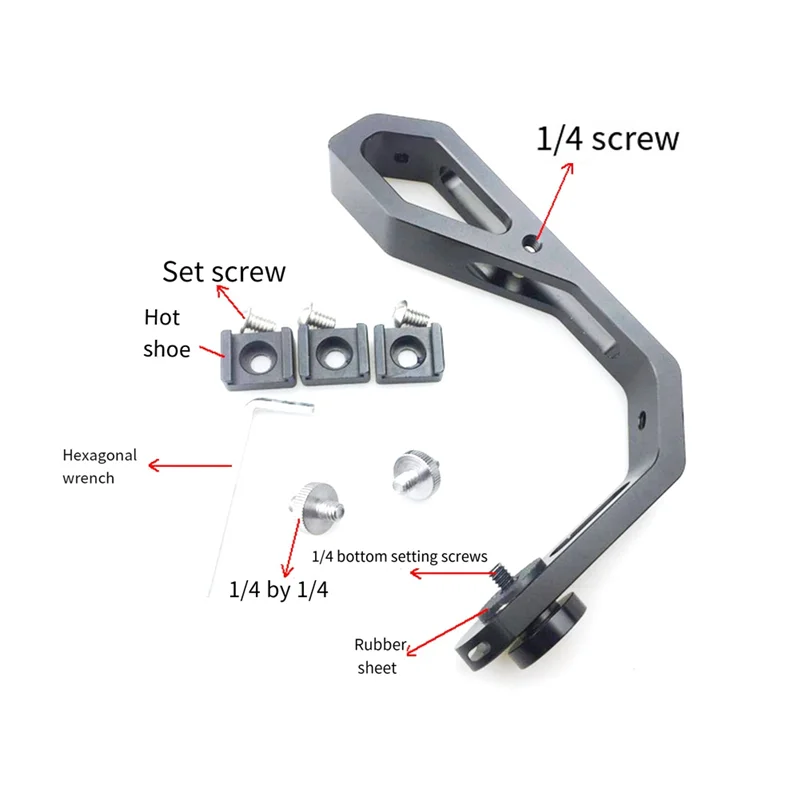 GW-Handle L-Type Camera Mount - Monitor and Microphone Bracket for DJI Ronin S RS 2 RS 3 RS 4 SC and ZHIYUN Gimbals