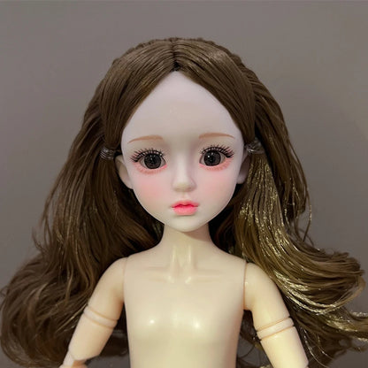 30cm 1/6 BJD Ball Jointed Doll – Starry Gray Eyes with Lolita Fashion Dress, DIY Toy Gift for Girls