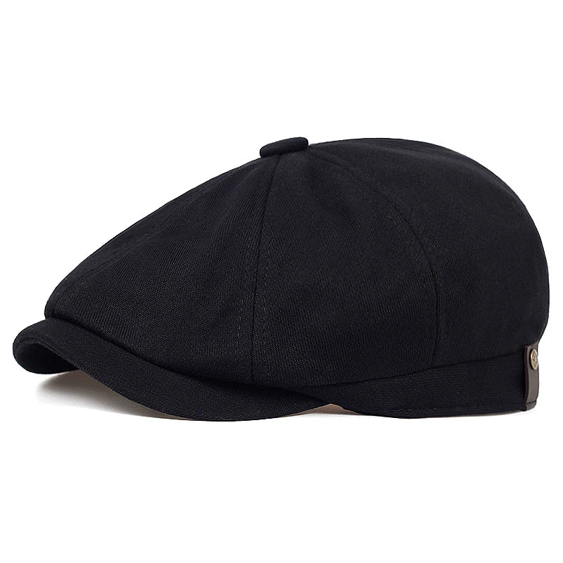 Retro Men’s Newsboy Cap — British Octagonal Herringbone Flat Painter Hat Autumn Winter Hip Hop Beret
