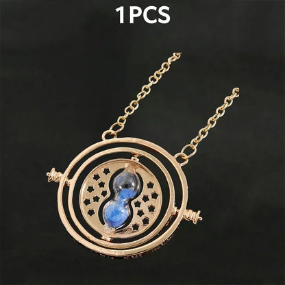 Harry Potter Time-Turner Hourglass Necklace - 360° Rotatable Cosplay Pendant and Unique Mother’s Day Gift