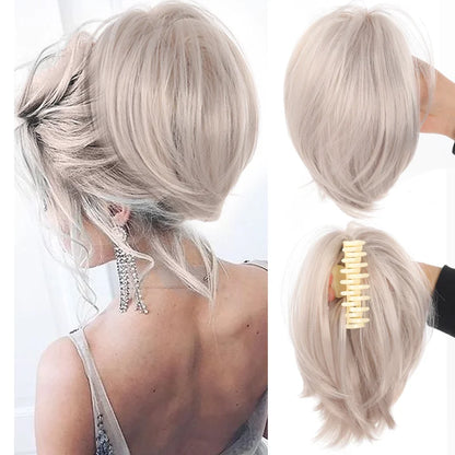 LUPU Synthetic Messy Bun Hair Piece - Clip-In Chignon Ponytail Extension Scrunchie for Women