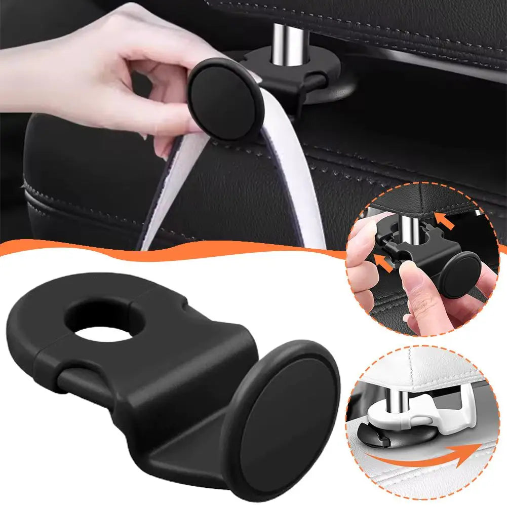 Universal Car Headrest Hooks — Heavy-Duty Back Seat Organizer & Multi-Function Interior Storage Holder