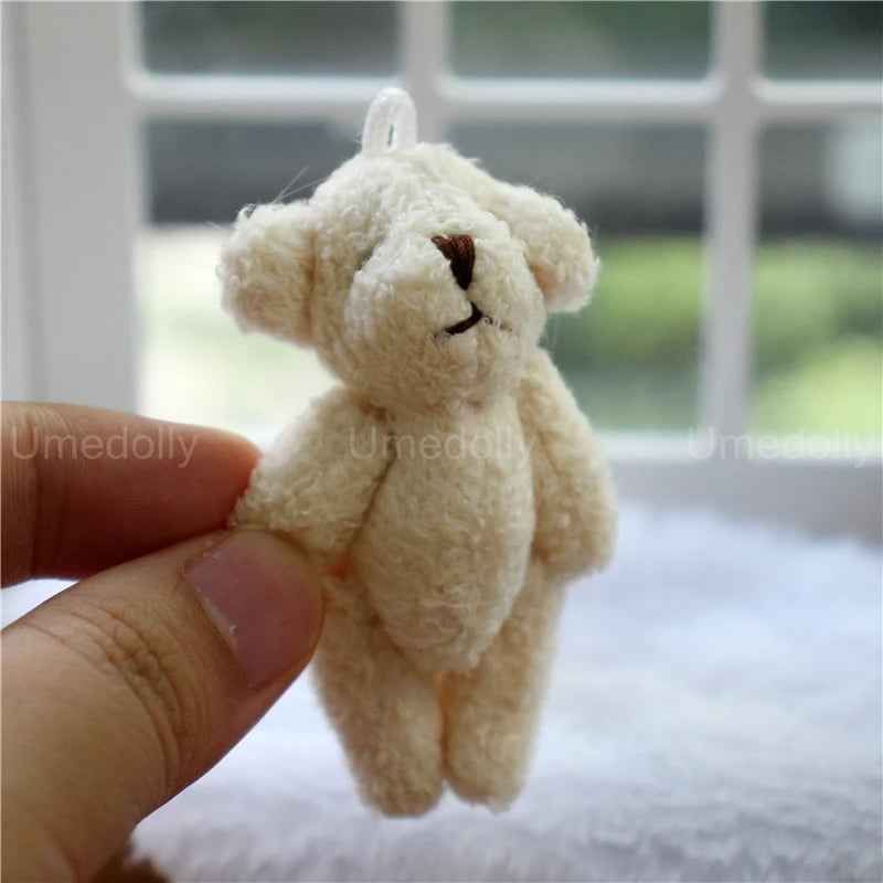 Miniature Bear & Rabbit Plush Toy — 1/6 & 1/12 Scale Dollhouse Decor for OB11 Blyth Dolls