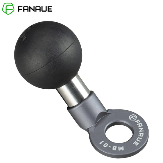 FANAUE 1'' Ball Mount Base: Aluminum Alloy Rearview Mirror Holder for Bike/Motorcycle - 1 Inch Ball Socket Angled Bolt Head Adapter