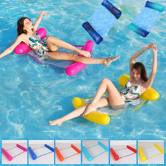 New Inflatable Water Hammock Recliner - Floating Swimming Mattress and Pool Party Lounge Bed