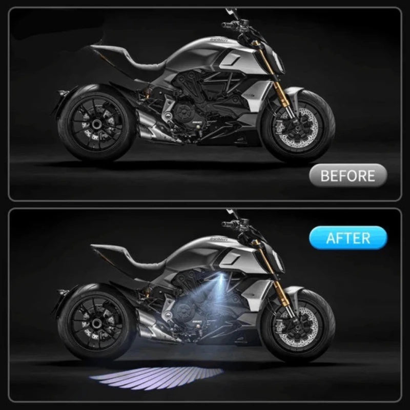 2 Pieces Motorcycle LED Underbody Light Projector – Ghost Angel Wings Laser Light