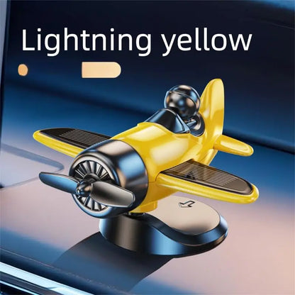 Solar-Powered Rotating Airplane Dashboard Ornament - 360° Spinning Car Interior Decoration