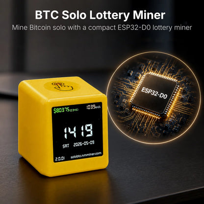 NMMiner ESP32 Bitcoin Solo Miner - Low-Power 1060KH/s Smart TV Mining Device and Desktop Clock Gift for Tech Enthusiasts