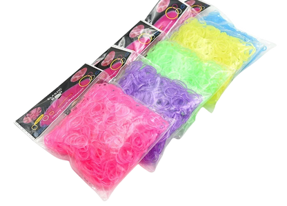 600pcs Glow-in-the-Dark Loom Band Kit – Colorful DIY Bracelet Making Set with Beads & Accessories for Friendship Crafts