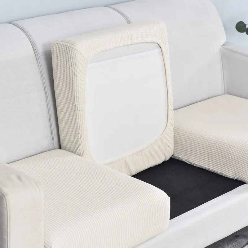 Polar Fleece Sofa Cushion Cover - Elastic Furniture Protector Slipcover for Living Room Sofa Chair Pet Kids Mat 10 Sizes