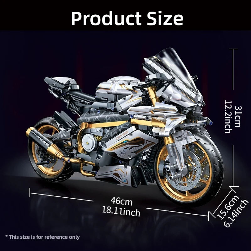 TOYLINX Alloy Motorcycle Building Blocks 2045PCS | Racing Model Toy for Kids & Gift Decoration