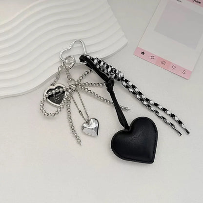 Bow Bag Keychain - Heart Charm Phone Strap Braided Pendant
