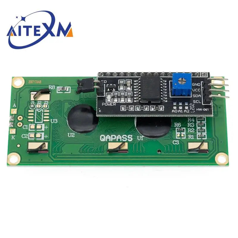 LCD1602 I2C Display Module - Blue Green 16x2 LCD Screen with PCF8574 IIC Adapter for Arduino 5V DIY Projects