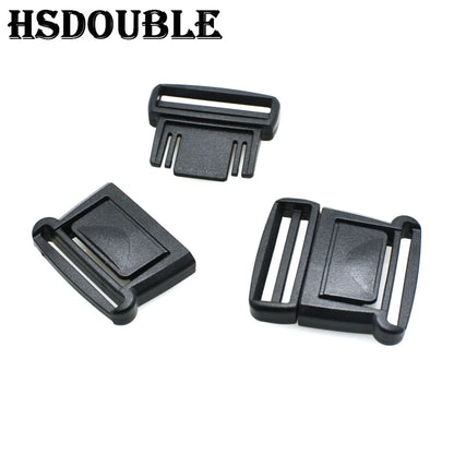 10pcs Black Plastic Center Release Buckle Set – Durable Outdoor Bag & Luggage Fastener Accessories for Travel & Student Bags