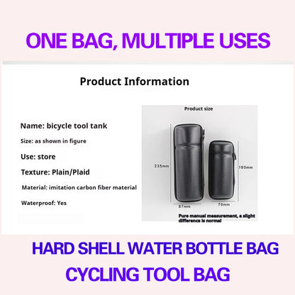 Hard-Shell Water Bottle Bag for Bicycle – Large Capacity, Portable, Waterproof & Anti-Slip Bike Accessory