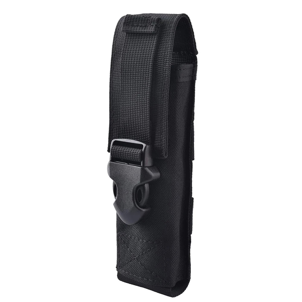 Tactical Flashlight Pouch - MOLLE Torch Holster EDC Carry Case for Camping & Hunting Gear