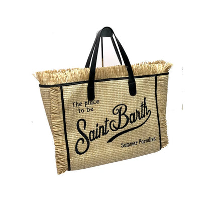 SAINT BARTH Autumn Winter Plush Towel Bag – Women’s Large Capacity Striped Casual Handbag with Tassel