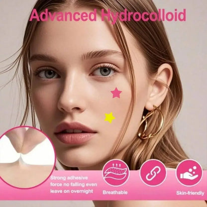 40PCS Star Acne Patches - Multicolor Ultra-Thin Pimple & Blemish Concealer Stickers