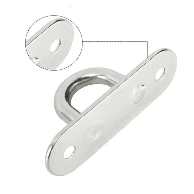 304 Marine Grade Stainless Steel Oval Eye Deck Buckle Staple Set – M5 M6 M8 Fasteners for Boat Shade Sail Mounting