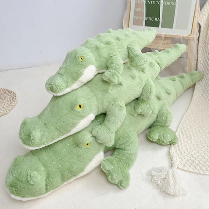 Soft Crocodile Plush Toy – Fluffy Stuffed Alligator Pillow Doll, Jungle Green Sofa Cushion, Birthday Gift