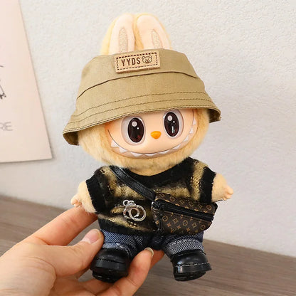 Labubu 15-17cm Blind Box Keychain Doll Outfit – Sweater & Glasses Accessory Set