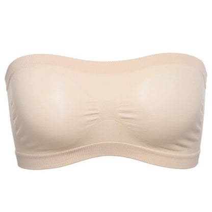 Women’s Sexy Strapless Crop Top Bra – Breathable Mesh Bandeau, Invisible No-Pad Summer Brassiere