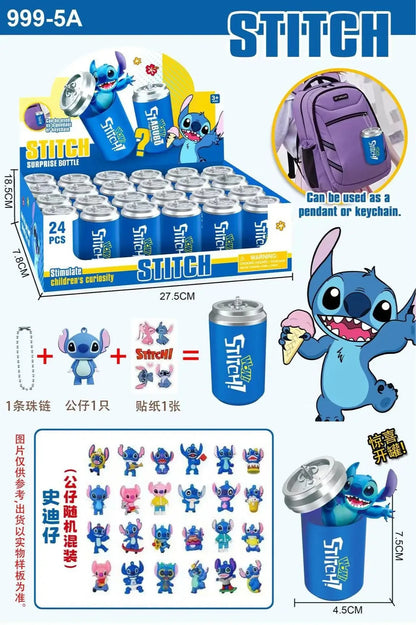 Cartoon Stitch & Capybara Keychain – Trendy Blind Box Figure, Backpack Pendant Collectible Toy & Can Opener Gift (1pc/24pcs)