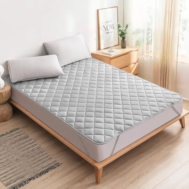 Ultrasonic Washable Mattress Protector — Elastic Band Cover Pad for Bed Protection