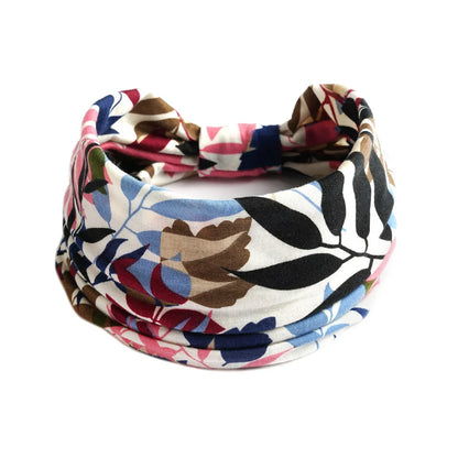 Bohemian Wide Cotton Stretch Headband for Women – Turban Headwrap, Bandage Hairband, Bandana Hair Accessories