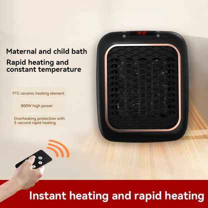 1200W Mini Wall-Mounted Ceramic Heater - PTC Fast Heating Electric Space Heater with Remote Control for Bathroom and Bedroom
