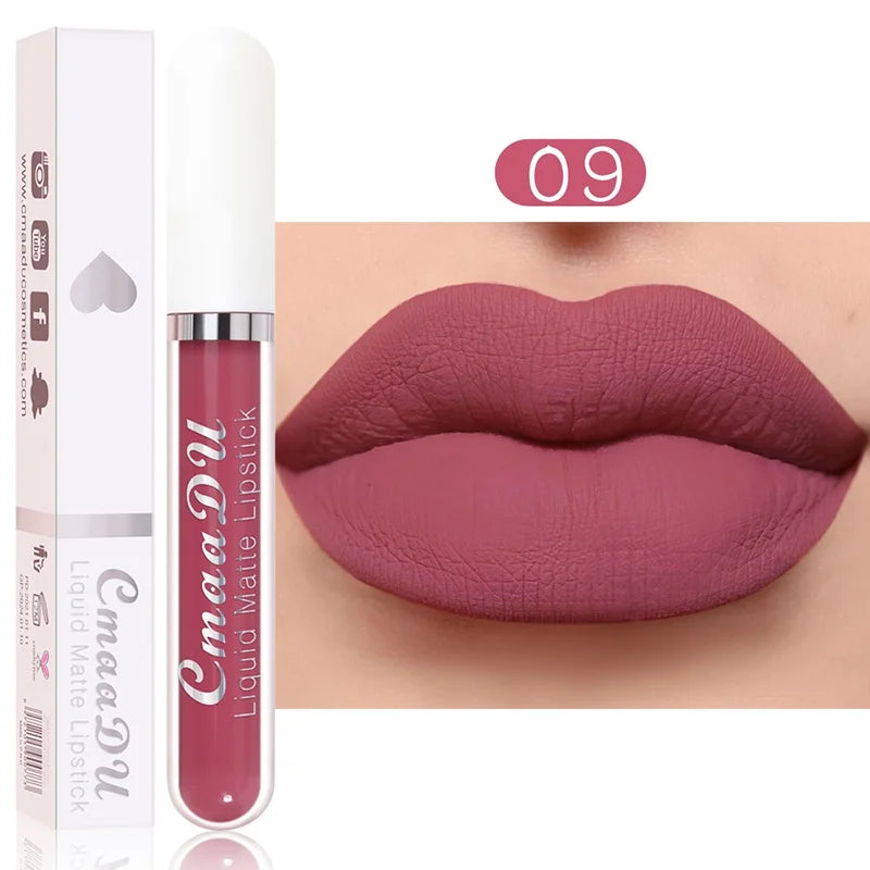Sexy Long-Lasting Velvet Matte Lip Gloss – Waterproof, Non-Stick Red Liquid Lipstick for Women