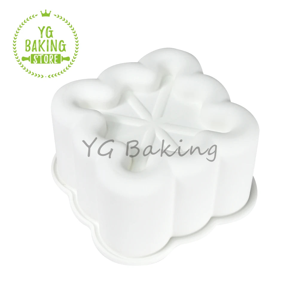 Dorica Silicone Dessert Mold — Single Bento Round, Heart, Square & Star Pudding, Mousse & Chocolate Baking Pan for DIY Cakes and Pastries