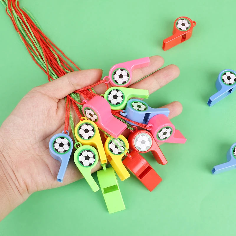 24PCS Colorful Soccer Whistles for Kids – Football Party Favors, Goody Bag & Pinata Fillers, Fun Gifts for Boys & Girls