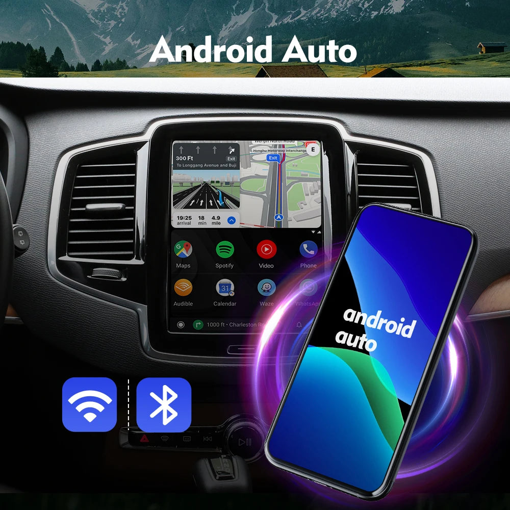 ISUDAR Wireless CarPlay Module for Volvo – AI Upgrade Adapter with Android Auto & Bluetooth (XC90/XC60/XC40/S90/S60/V90/V60)