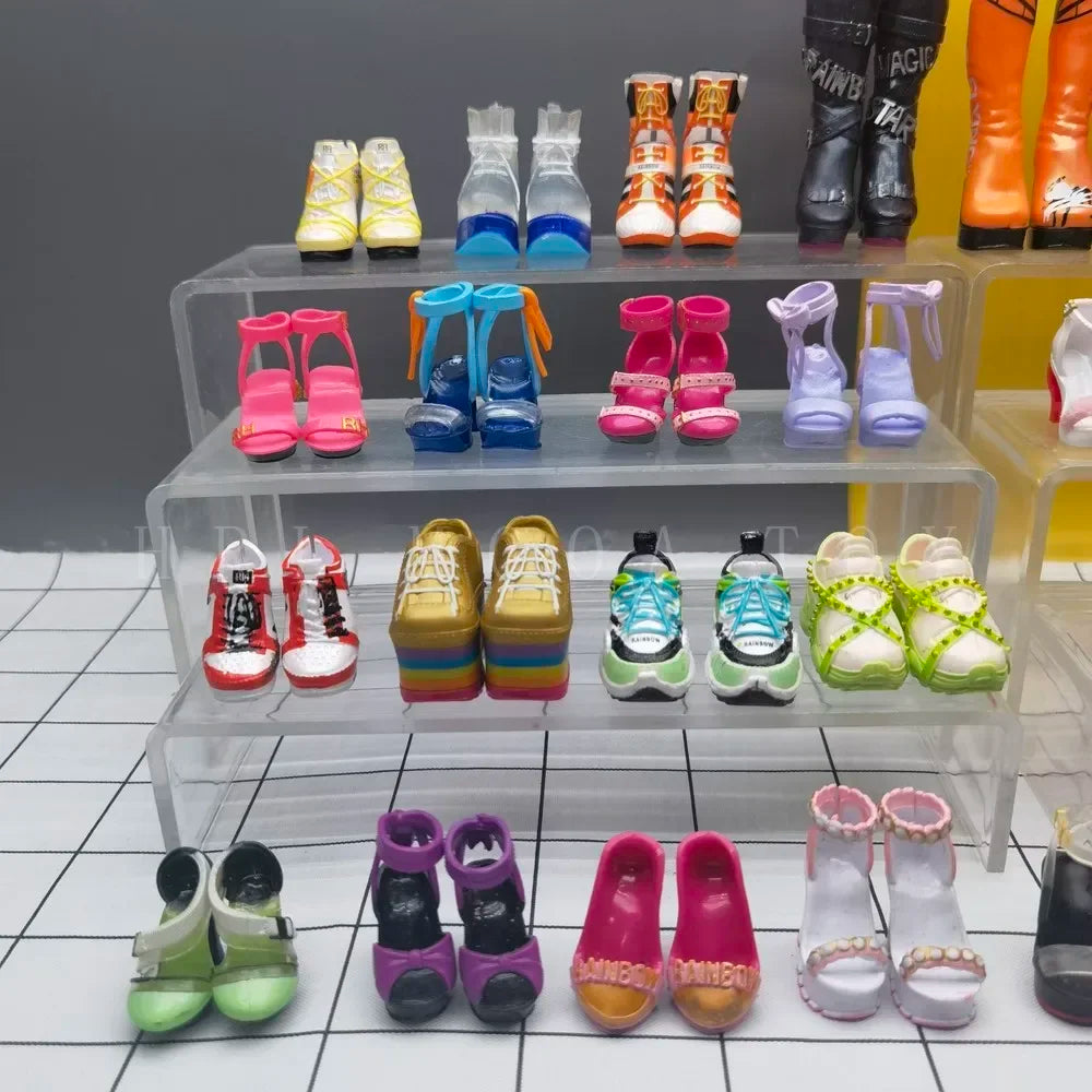 28cm Rainbow Big Sister Doll Shoes – Multi-Style Accessories for Girls, DIY Gift Toys