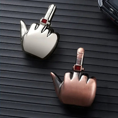 Funny Middle Finger Torch Lighter – Windproof Jet Flame Refillable Butane Smoking Accessory with Voice Sound