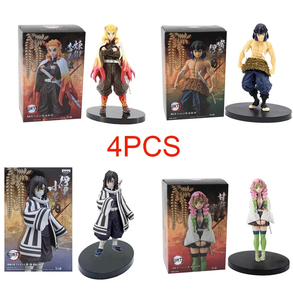 Anime Demon Slayer Kimetsu No Yaiba Action Figures – Tanjirou, Nezuko, Zenitsu & Inosuke PVC Model Toys