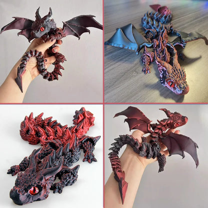 3D Printed Multi-Joint Dinosaur & Snake Fidget Toy – Movable Stress Relief Toy for Adults, Kids, Autism, and Desktop Decor